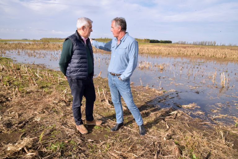 Anegamientos en Buenos Aires: Julián Domínguez recorrió campos afectados
