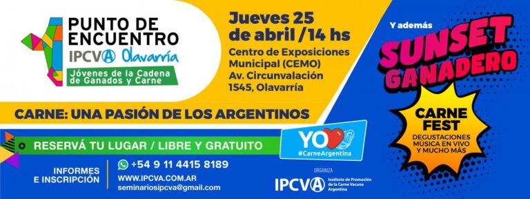 Se viene este 25 de abril un Punto de Encuentro Joven del IPCVA en Olavarría