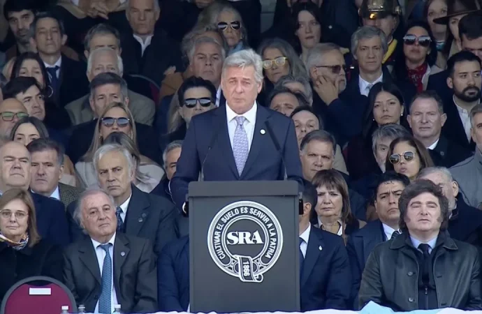 Nicolás Pino en la inauguración de la Rural: “Las retenciones deben dejar de existir, por ley y para siempre”