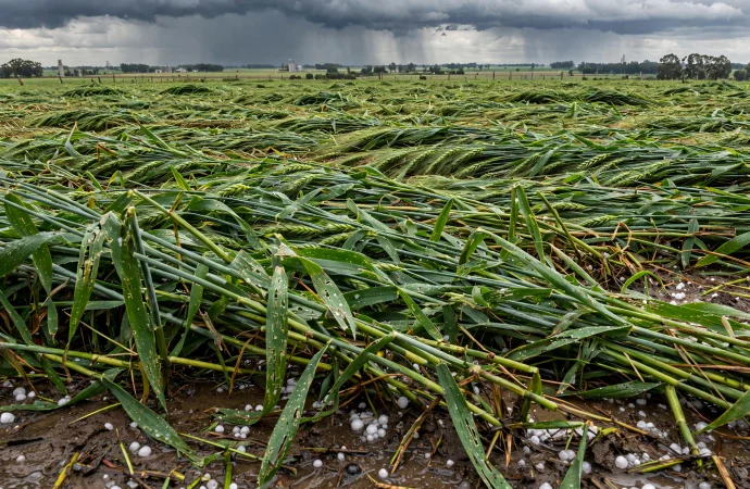Revés climático en la zona núcleo: el granizo amenaza entre 30.000 y 80.000 hectáreas de trigo